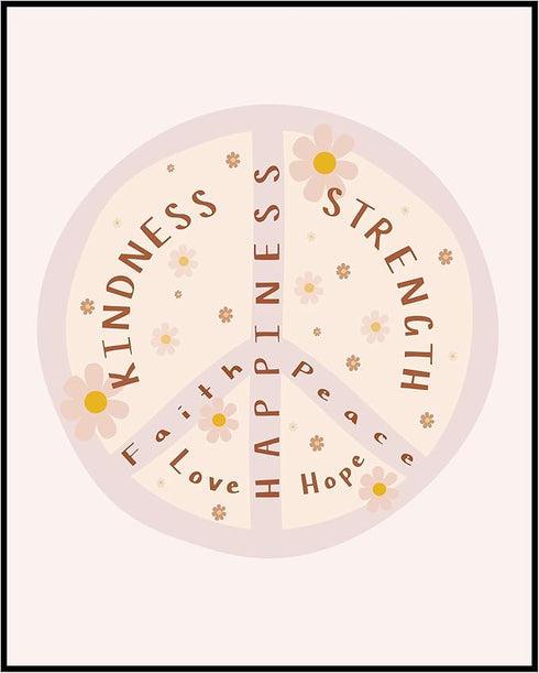 Posterizer 1 pcs-encouraging self love peace sign-girly aesthetic-Girls room art-Motivational & Inspirational Art-Gift for Daughter, Son, Kids- UN...